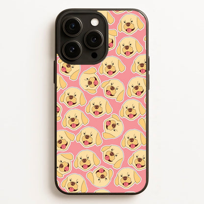 Pink Golden Retriever Sticker Pattern  - Dog Patterns Phone Case for iPhone 16 Pro Max