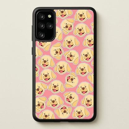 Pink Golden Retriever Sticker Pattern  - Dog Patterns Phone Case for Galaxy S20 Plus