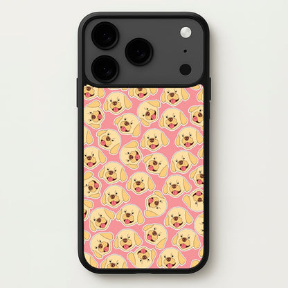 Pink Golden Retriever Sticker Pattern Phone Case for iPhone 17 Pro