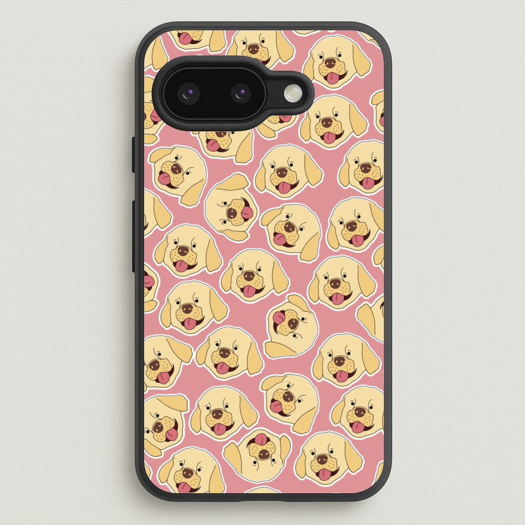 Pink Golden Retriever Sticker Pattern  - Dog Patterns Phone Case for Google Pixel 9a