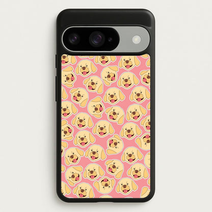 Pink Golden Retriever Sticker Pattern Phone Case for Google Pixel 10 / 10 Pro