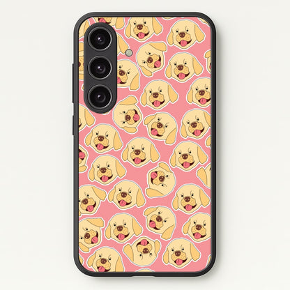 Pink Golden Retriever Sticker Pattern  - Dog Patterns Phone Case for Galaxy S24FE