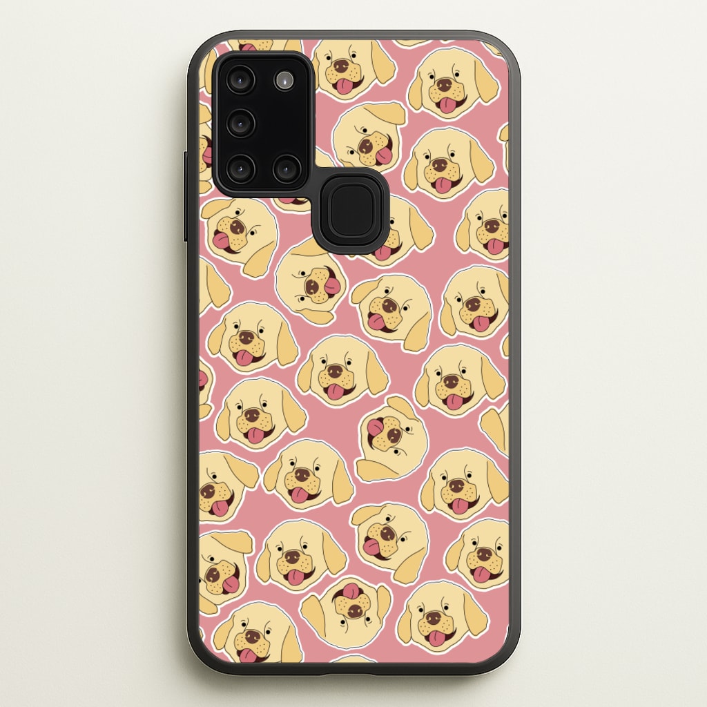Pink Golden Retriever Sticker Pattern  - Dog Patterns Phone Case for Galaxy A21s