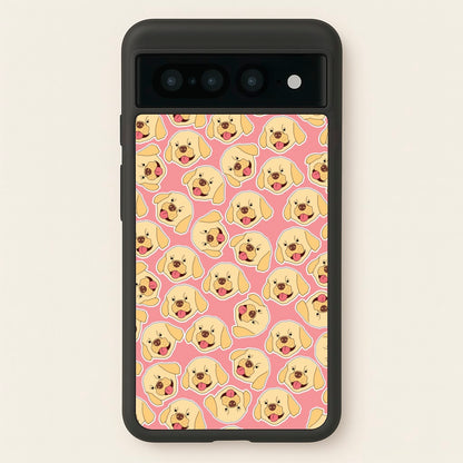 Pink Golden Retriever Sticker Pattern  - Dog Patterns Phone Case for Google Pixel 7 Pro