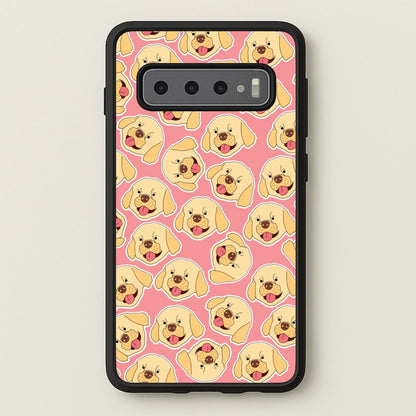 Pink Golden Retriever Sticker Pattern  - Dog Patterns Phone Case for Galaxy S10