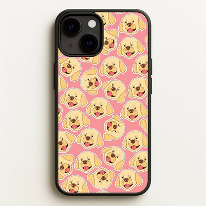 Pink Golden Retriever Sticker Pattern  - Dog Patterns Phone Case for iPhone 13