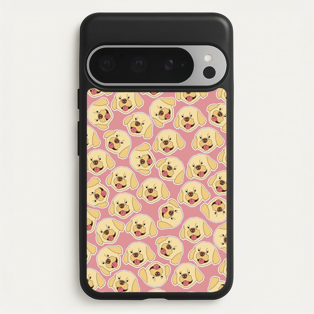 Pink Golden Retriever Sticker Pattern  - Dog Patterns Phone Case for Google Pixel 9 Pro XL