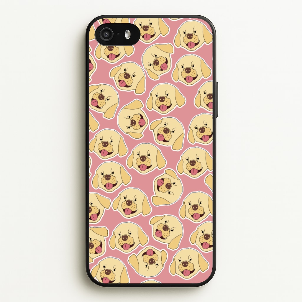 Pink Golden Retriever Sticker Pattern  - Dog Patterns Phone Case for iPhone 5 / 5s / SE 2016