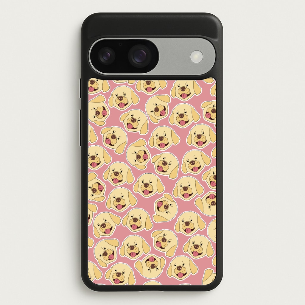 Pink Golden Retriever Sticker Pattern  - Dog Patterns Phone Case for Google Pixel 9 / 9 Pro