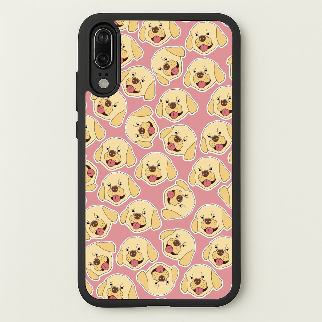 Pink Golden Retriever Sticker Pattern  - Dog Patterns Phone Case for Huawei P20