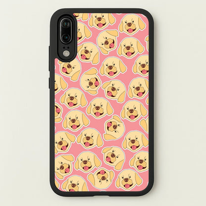 Pink Golden Retriever Sticker Pattern  - Dog Patterns Phone Case for Huawei P20