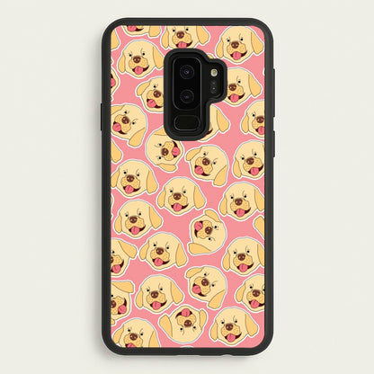 Pink Golden Retriever Sticker Pattern  - Dog Patterns Phone Case for Galaxy S9 Plus