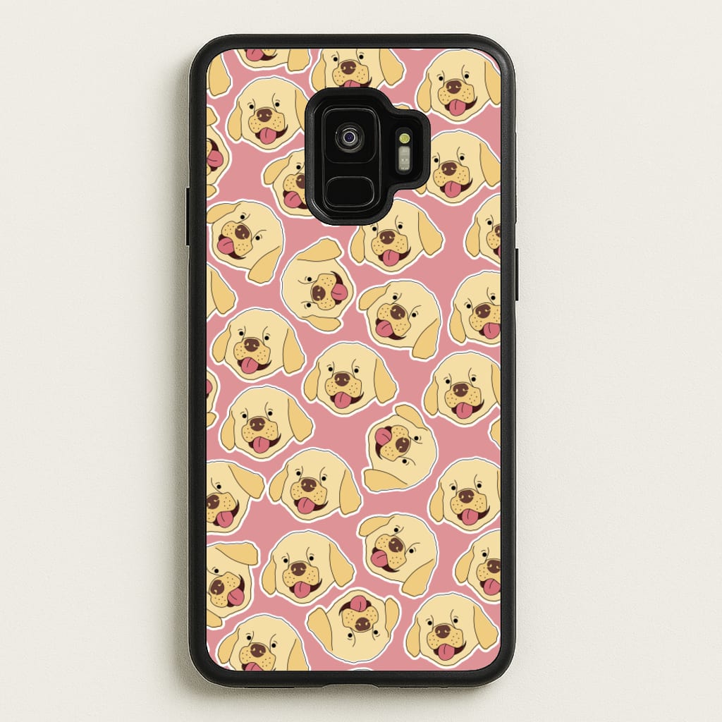 Pink Golden Retriever Sticker Pattern  - Dog Patterns Phone Case for Galaxy S9