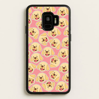 Pink Golden Retriever Sticker Pattern  - Dog Patterns Phone Case for Galaxy S9