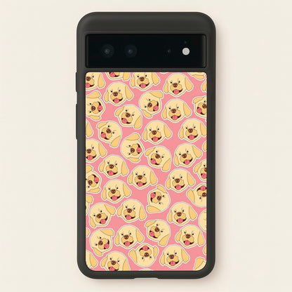 Pink Golden Retriever Sticker Pattern  - Dog Patterns Phone Case for Google Pixel 6