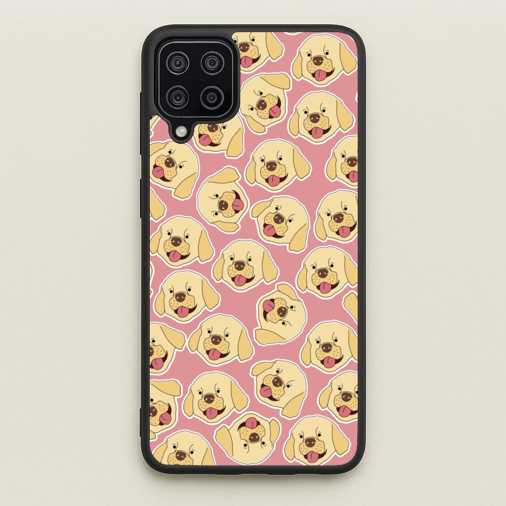 Pink Golden Retriever Sticker Pattern  - Dog Patterns Phone Case for Galaxy A12