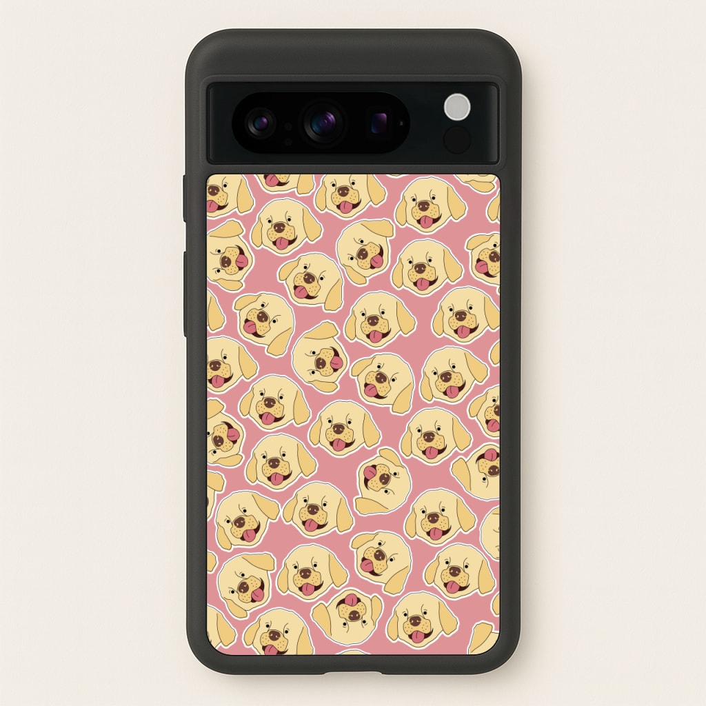 Pink Golden Retriever Sticker Pattern  - Dog Patterns Phone Case for Google Pixel 8 Pro