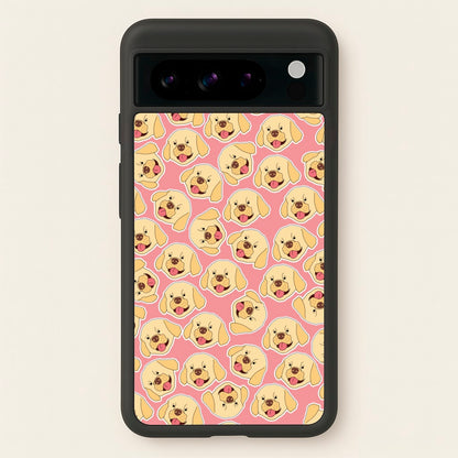 Pink Golden Retriever Sticker Pattern  - Dog Patterns Phone Case for Google Pixel 8 Pro