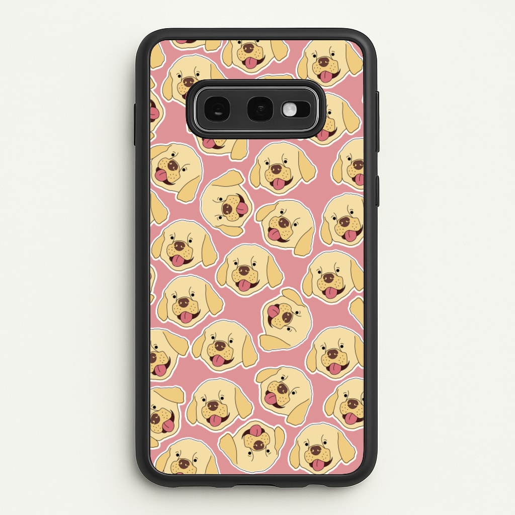 Pink Golden Retriever Sticker Pattern  - Dog Patterns Phone Case for Galaxy S10e