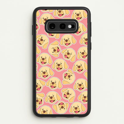 Pink Golden Retriever Sticker Pattern  - Dog Patterns Phone Case for Galaxy S10e