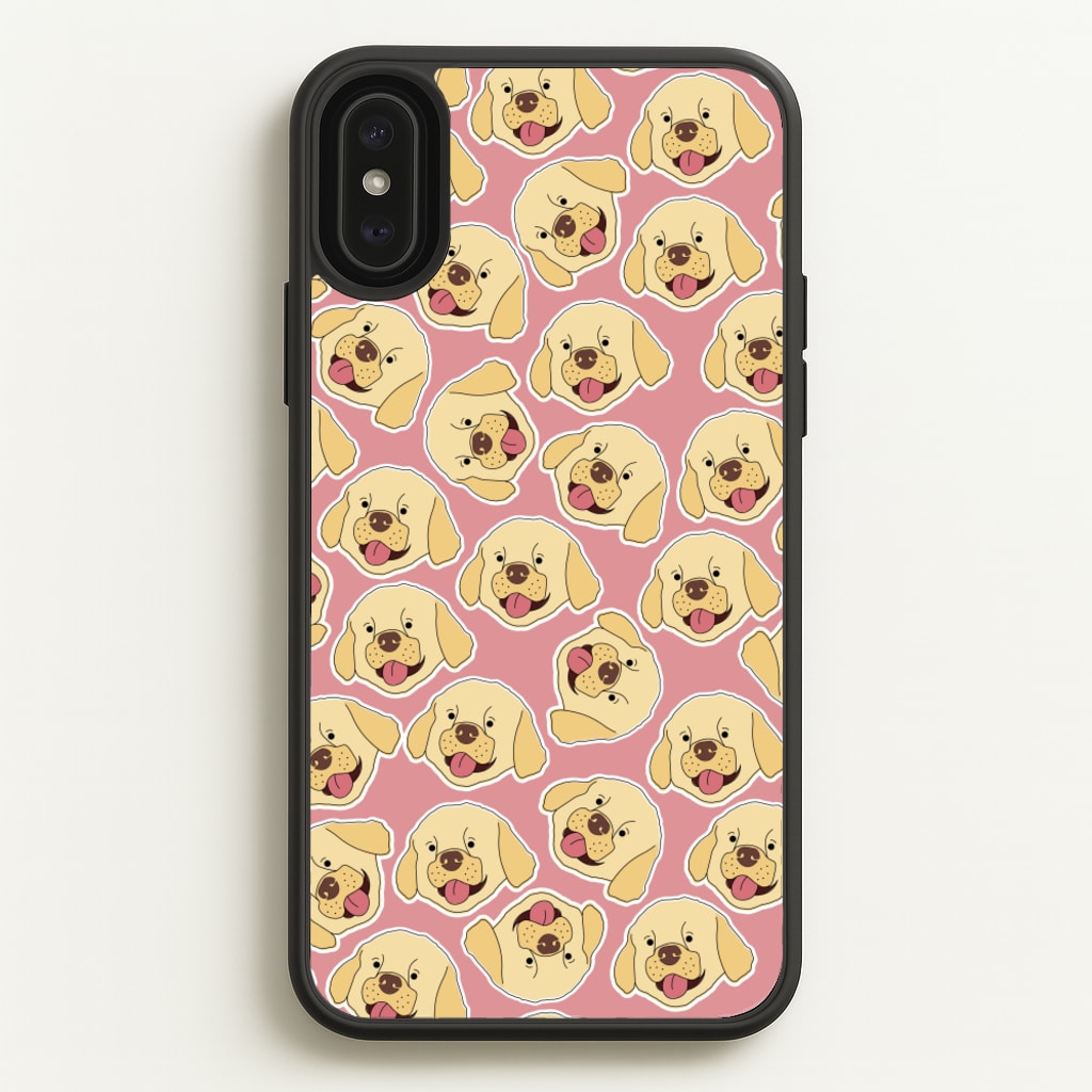 Pink Golden Retriever Sticker Pattern  - Dog Patterns Phone Case for iPhone XS Max