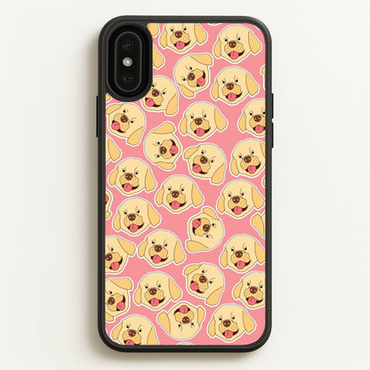 Pink Golden Retriever Sticker Pattern  - Dog Patterns Phone Case for iPhone XS Max