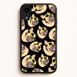 Frenchie With Goggles Pattern  - Dog Patterns Phone Case for iPhone XR