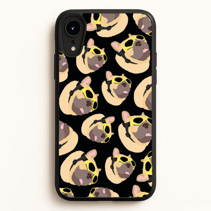 Frenchie With Goggles Pattern  - Dog Patterns Phone Case for iPhone XR