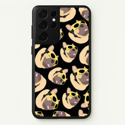 Frenchie With Goggles Pattern  - Dog Patterns Phone Case for Galaxy S21 Ultra
