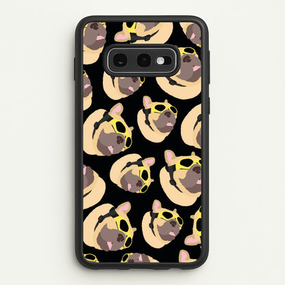 Frenchie With Goggles Pattern  - Dog Patterns Phone Case for Galaxy S10e