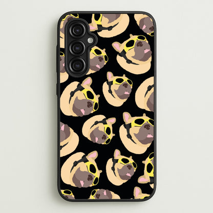 Frenchie With Goggles Pattern  - Dog Patterns Phone Case for Galaxy A14