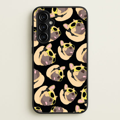 Frenchie With Goggles Pattern  - Dog Patterns Phone Case for Galaxy A54