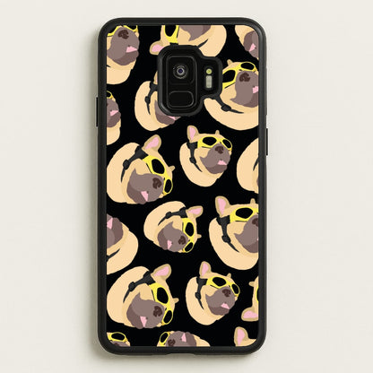 Frenchie With Goggles Pattern  - Dog Patterns Phone Case for Galaxy S9