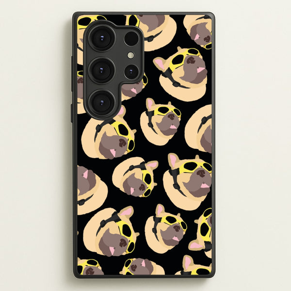 Frenchie With Goggles Pattern  - Dog Patterns Phone Case for Galaxy S25 Ultra
