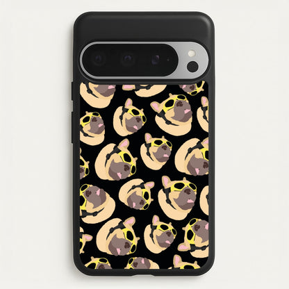 Frenchie With Goggles Pattern  - Dog Patterns Phone Case for Google Pixel 9 Pro XL
