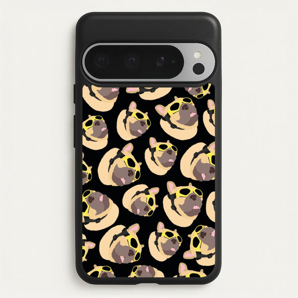 Frenchie With Goggles Pattern  - Dog Patterns Phone Case for Google Pixel 9 Pro XL