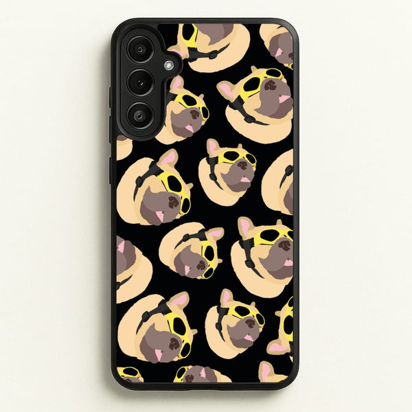 Frenchie With Goggles Pattern  - Dog Patterns Phone Case for Galaxy A36