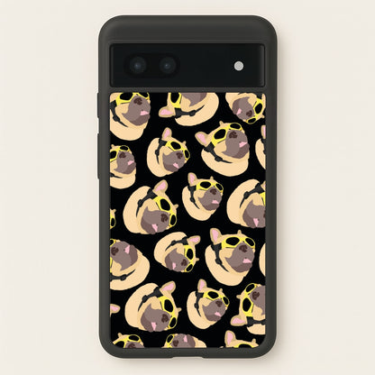 Frenchie With Goggles Pattern  - Dog Patterns Phone Case for Google Pixel 7a