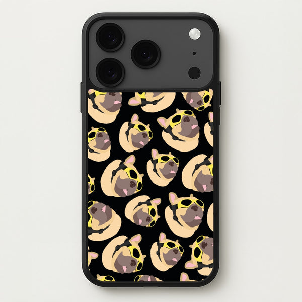 Frenchie With Goggles Pattern Phone Case for iPhone 17 Pro
