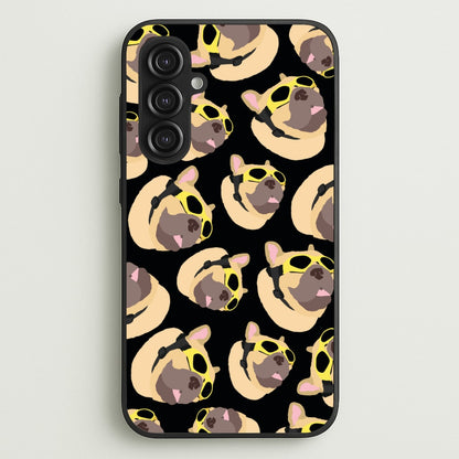 Frenchie With Goggles Pattern  - Dog Patterns Phone Case for Galaxy S23FE