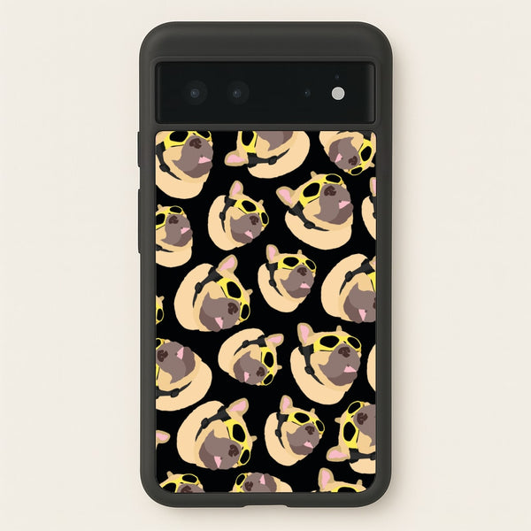 Frenchie With Goggles Pattern  - Dog Patterns Phone Case for Google Pixel 6