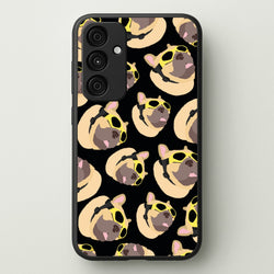 Frenchie With Goggles Pattern  - Dog Patterns Phone Case for Galaxy A55