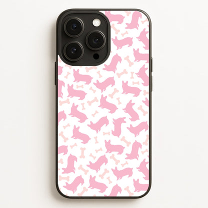 Pink Corgi Silhouette Pattern  - Dog Patterns Phone Case for iPhone 16 Pro Max