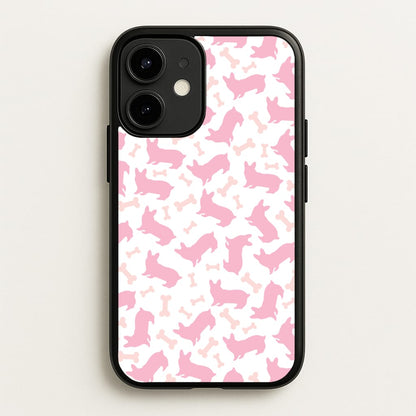 Pink Corgi Silhouette Pattern  - Dog Patterns Phone Case for iPhone 12 Mini