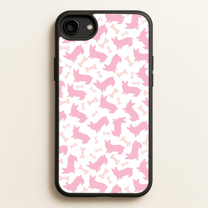 Pink Corgi Silhouette Pattern  - Dog Patterns Phone Case for iPhone 6 / 7 / 8 / SE