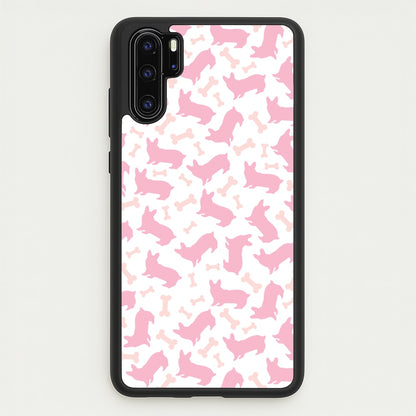 Pink Corgi Silhouette Pattern  - Dog Patterns Phone Case for Huawei P30 Pro