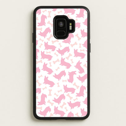 Pink Corgi Silhouette Pattern  - Dog Patterns Phone Case for Galaxy S9