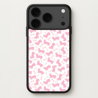 Pink Corgi Silhouette Pattern Phone Case for iPhone 17 Pro Max