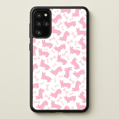 Pink Corgi Silhouette Pattern  - Dog Patterns Phone Case for Galaxy S20 Plus