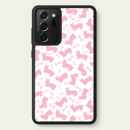 Pink Corgi Silhouette Pattern  - Dog Patterns Phone Case for Galaxy Note 20 Ultra